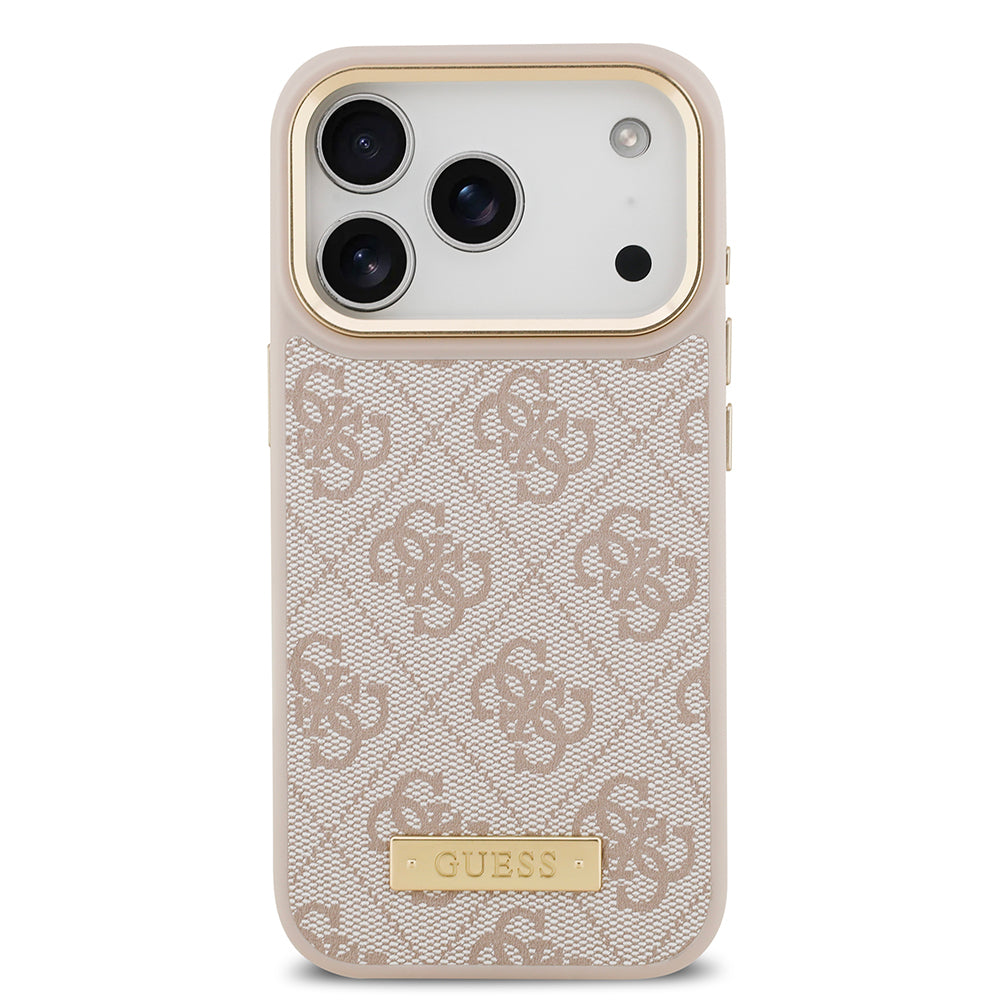 Guess iPhone 17 Pro Orjinal Lisanslı M-safe Şarj Özellikli 4G Desenli PU Metal Plaka Klasik Logolu Kılıf Guess iPhone 17 Pro Orjinal Lisanslı M-safe Şarj Özellikli 4G Desenli PU Metal Plaka Klasik Logolu Kılıf